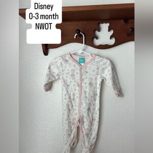 Disney Minnie Mouse White & Pink Footie 0-3 mo.